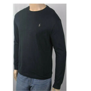 Polo Ralph Lauren Black Long Sleeve Classic Crew Neck Tee T-Shirt Size Small